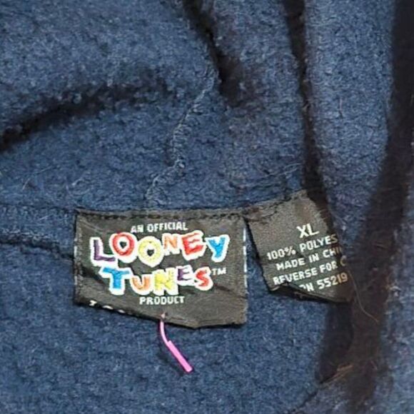 Vintage Sylvester Looney Tunes Pullover Hooded Embroidered Sweatshirt XL - Picture 3 of 5